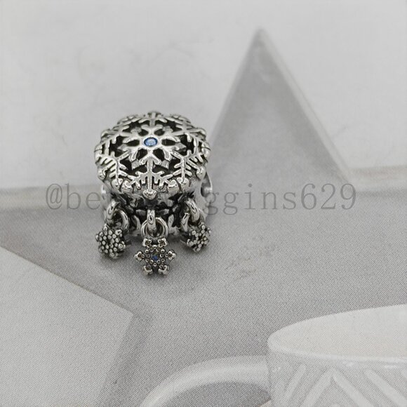 Pandora Icy Snowflake Drop Charm - Picture 2 of 8